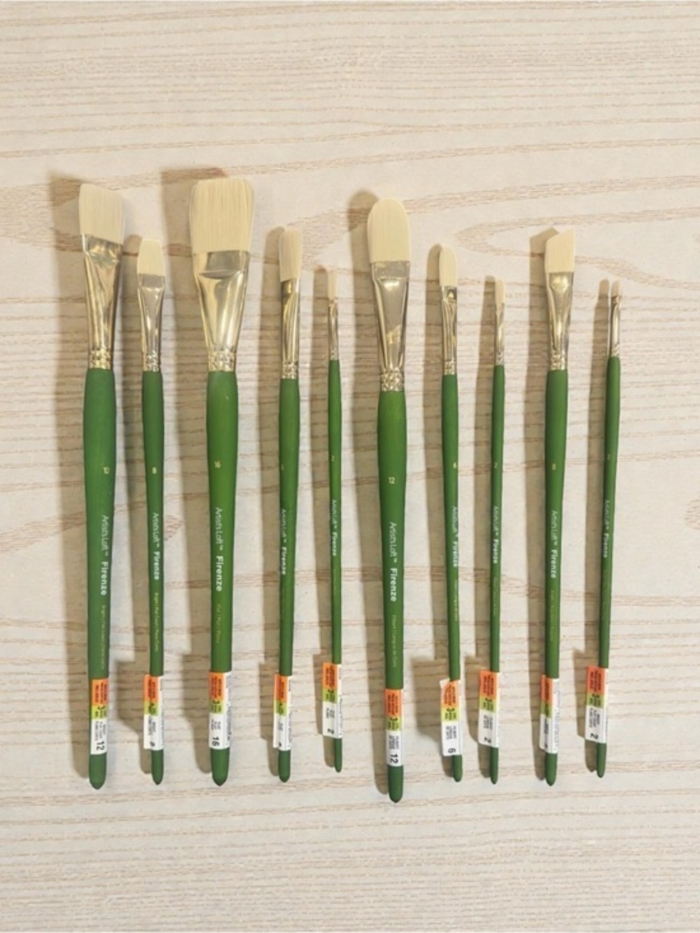 10 Artist’s Loft Firenze Paintbrushes- Level 3 Professional Grade Acrylic Paint